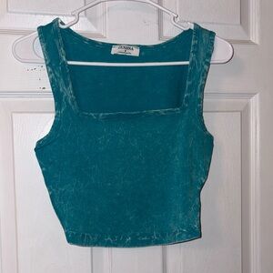 Zenana Outfitters Turquoise Crop Top